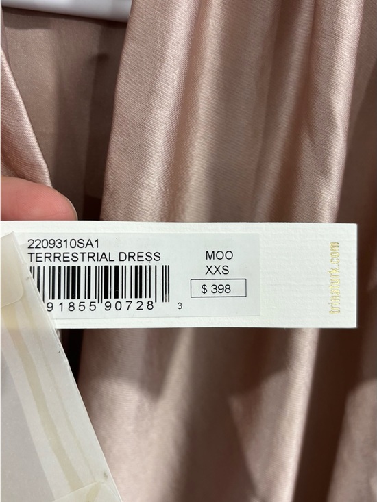 Trina Turk Champagne Satin Beaded High-Neck Mini Dress - Picture 10 of 10